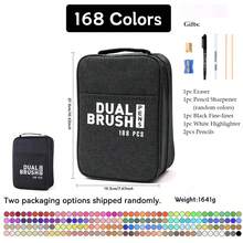 100–168 Colors Dual Tip Brush Marker Pens Set, Medium Point Art Markers For Drawing, Calligraphy, Journaling, Hand Lettering, Washable, Mixed Colors, Suitable For Plastic Surfaces, Versatile For Creative And Professional Use - Multicolor - View 17