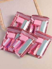 1/5/10 Packs Manicure And Pedicure Set , Mini Nail File And Wooden Nail Stick Set, Double-Sided Nail File, Wooden Cuticle Pusher, Nail Cleaning Tools, Nail Stick, Acrylic Nail Art Brush, For DIY Nail Polishing Care