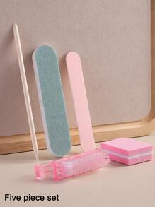 1/5/10 Packs Manicure And Pedicure Set , Mini Nail File And Wooden Nail Stick Set, Double-Sided Nail File, Wooden Cuticle Pusher, Nail Cleaning Tools, Nail Stick, Acrylic Nail Art Brush, For DIY Nail Polishing Care