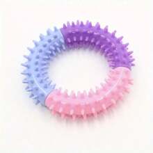 1pc,Color-Blocked Dog Chew Ring - Bite Resistant, Durable Rubber Puppy Teething Toy With Molar Spikes & Multi-Color Spikes - Anxiety Relief For Strong Chewers