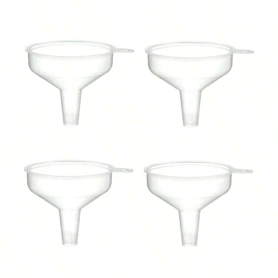 10个5.5厘米透明漏斗，实验室液体转移，便携式透明，适用于香水和香料灌装