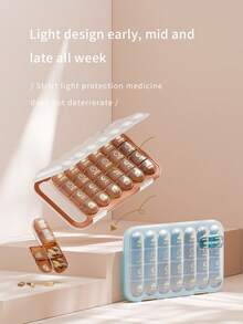 1 pièce Pilulier de 7 jours, mini boîte à médicaments portable divisée pour 3 repas par jour, étui à pilules étanche de voyage avec grande capacité et compartiments amovibles