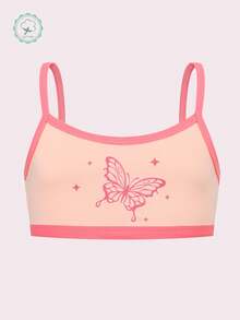 4pcs/Set Soft Cotton Girls Underwear Set, Comfortable Breathable Cute Cartoon Girls Vest Suits