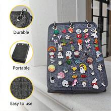 Soporte de exposición de alfileres, organizador de broches, páginas de exhibición de alfileres esmaltados para almacenar talla grande de 240 alfileres, accesorio de almacenamiento y organización de colección de alfileres con 3 carpetas y 5 páginas (sin incluir accesorios) para mujer, esenciales de viaje, vuelta al colegio, dormitorio