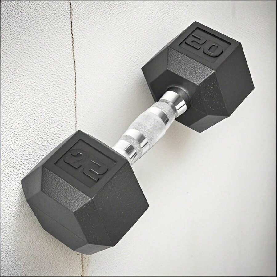 "20LB Rubber Hex Dumbbell (Single) - Non-Slip Grip & Anti-Roll Design"