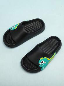 EVA Children's Dinosaur Cartoon Slippers, Lightweight Non-Slip Soft Sole, Casual House Slides, Quick-Dry, Simple Solid Color Thick Sole, Unisex Kids Beach Sandals