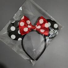 Disney 1pc New Disney Sequin Mickey Mouse Headband, Sequin Minnie Bow Hair Accessories, Holiday Party For Adults And Kids