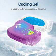 Gel Seat Cushion For Car Office - Memory Foam Pain Relief Chair Pillow Cushions - Tailbone Sciatica Coccyx Butt Lumbar Support Pad For Sitting Driving Traveling, Velvet, Purple - 紫色 - 查看 3
