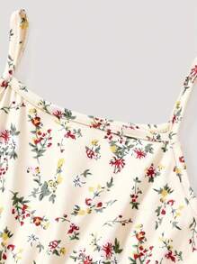 Conjunto de 2 piezas de chaqueta de manga larga con botones para niñas y vestido estampado de flores para todo el Body - Multicolor - Ver 4