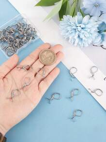 10pcs Hook With Melon Seed Clasp Stainless Steel French Ear Hooks Pendant Clips Handmade DIY Earring Making Accessories