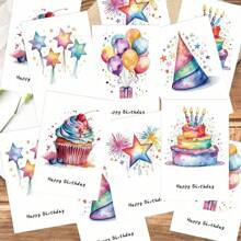 12pcs Colorful Birthday Thank You Cards Set With Envelopes, Greeting Cards For Invitations, Gifts & Celebrations