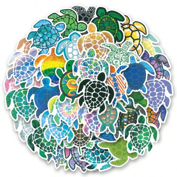 40 Stücke Schildkröten Aufkleber Vinyl Ästhetik Aufkleber zum Basteln, Tagebuch, Stoßstange, Skateboard, Wasserflasche, Cartoon, Schutzhelm, Auto Aufkleber und Dekorationen