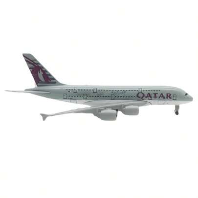 2025年新品 - 卡塔尔航空A380合金飞机模型摆件，静态飞机模型，带可移动起落架，空客A380复制品|卡塔尔航空，合金压铸装饰，圣诞节、万圣节的完美礼物