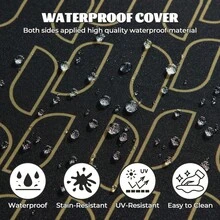 Black/Yellow 18.5"X16"X3" Waterproof Patio Chair Cushions With Ties, (4-Pack) - 多色 - 查看 2