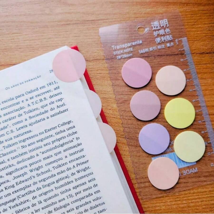 7 Color Sticky Note Kit Colorful Bookmark 140 Sticky Notes - Creative Stationery Back To School - Multicolor - Ver 1