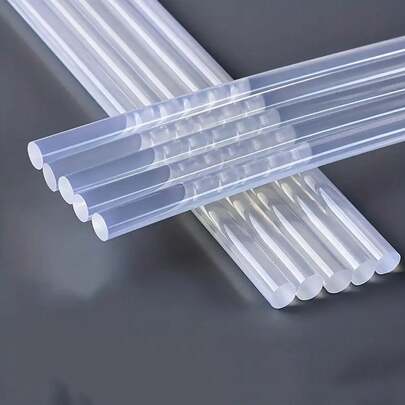 1/6/12/24热熔胶条套装，适用于DIY工艺品、一般家居维护和节日工艺品。热熔胶棒具有良好的粘合功能，可用于粘合木材、金属、玻璃、花卉、泡沫、织物、皮革、陶瓷、装饰品、手工艺品、电子产品、纸制品、包装、照片、办公用纸以及大多数塑料制品。工具配件