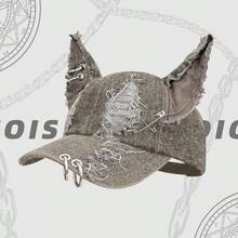 BODERI Wilderness Style Personalized Iron Ring Cowboy Hole Baseball Cap - A Must-Have For Going Out For Parties, Outdoor Climbing, Camping And Cycling - 灰色 - 查看 6