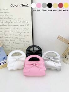 这款时尚链条手提包饰有可爱蝴蝶结，采用PU材质，磁扣闭合，适合购物、聚会、日常使用，可收纳耳机和纸巾，纯色链条斜挎包，是馈赠佳品。 - 蝴蝶結手提包 - 查看 2