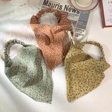 1 pieza Diadema de triángulo de moda para mujeres, diadema de borde ancho, diadema cuadrada con flores, correa elástica para el cabello de mujer, diadema, accesorios de diadema de triángulo, diadema elástica de mujer, accesorios de moda para el cabello, adecuada para cualquier ocasión