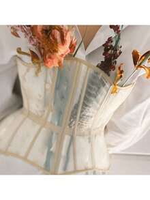 1pc Women's Tight Fit Sheer Mesh Waist Cincher Corset Halloween Costume