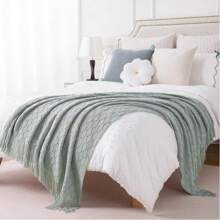 Diamond Knit Throw Blanket, Lightweight, Soft And Comfortable For Bed, Sofa, Cabin, Outdoor, Traveling, Office, 50 X 60 Inches