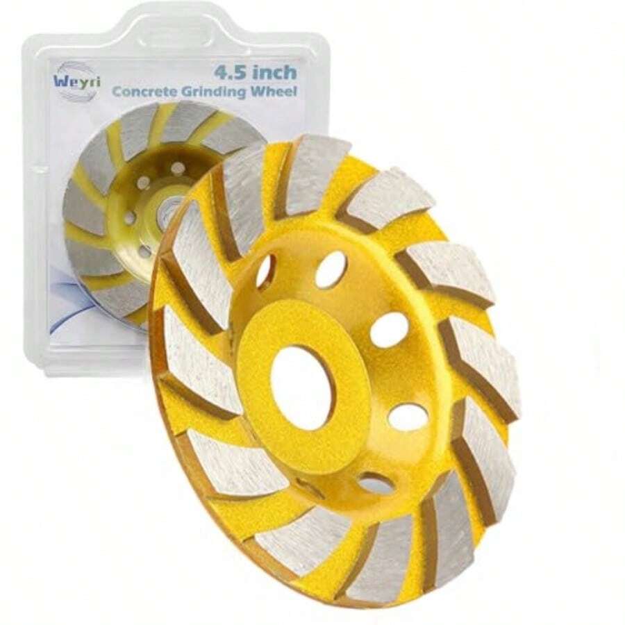 4 1 2 Inch Diamond Concrete Grinding Wheel Turbo Segment Angle Grinder Wheel For Concrete Stone And Masonry HeavyDuty 4.5 Diamond Cup Wheel For Fast Grinding Smoothing - as pic - View 1