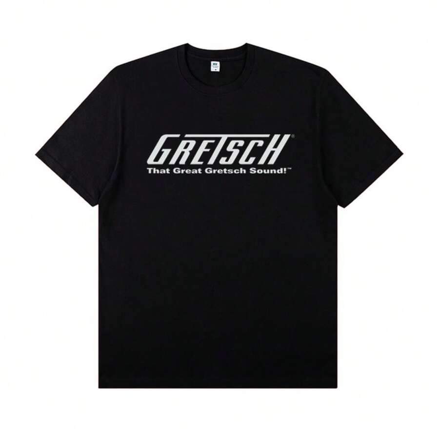 Fashion-Gretsch Electric Guitar Instrument Peripheral T-Shirt Short Sleeve Cotton Rock Band Lead Singer Practice Costume Casual T-Shirt - màu đen - Xem 1