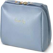 Topwey Makeup Bag, Travel Essentials Cosmetic Bags For Women, Waterproof Portable Pouch Travel Toiletry Bag With Divider (Darkcyan, Small) - Darkcyan - View 1