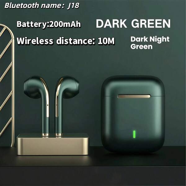 Fones de ouvido sem fio Bluetooth J18 TWS de última geração ENC ANC HiFi adequados para todos os celulares e tablets Xiao Mi OPPO VIVO Sam Sung Hua Wei TE CNO Estéreo confortável Frequências altas e baixas Bateria: 200mAh