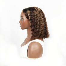 Glueless Ready To Wear Wig Human Hair Pre Plucked Precut P4/27 Highlight Ombre Honey Blonde Curly Bob 180 Density 6x4 Lace Closure Glueless Wigs With Natural Hairline For Women