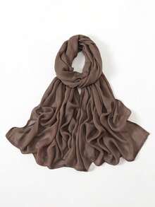 1 件女士粘胶纯色头巾，柔软宽边头巾，多功能防晒披肩，日常使用头带，适合 Abaya 配饰女士面纱 - 寬邊頭巾 - 查看 43