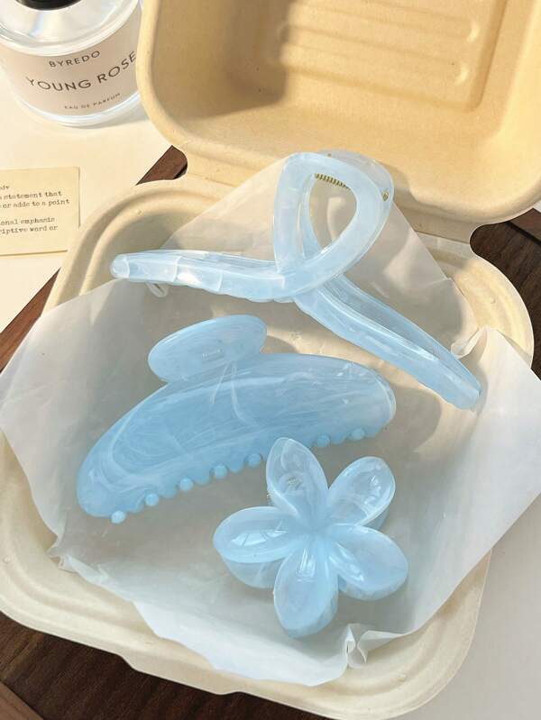 3pcs Light-Color Floral Semi-Circle Medium Hair Clips, Elegant Cream Daisy Hairstyle Accessories For Women, Suitable For Outdoor, Casual, Daily Commute Fashion Hair Accessories Flower Claw Clips Casual Hair Claw