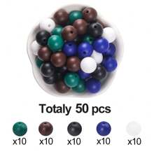 50 Peças Kit de Contas de Silicone Neon - Contas Redondas Vibrantes de 12/15mm em Conjunto Misto, Acessórios Artesanais de Joias DIY, Contas Decorativas de Moda para Caneta, Pulseira, Colar, Chaveiro e Presentes Criativos de Uso Múltiplo
