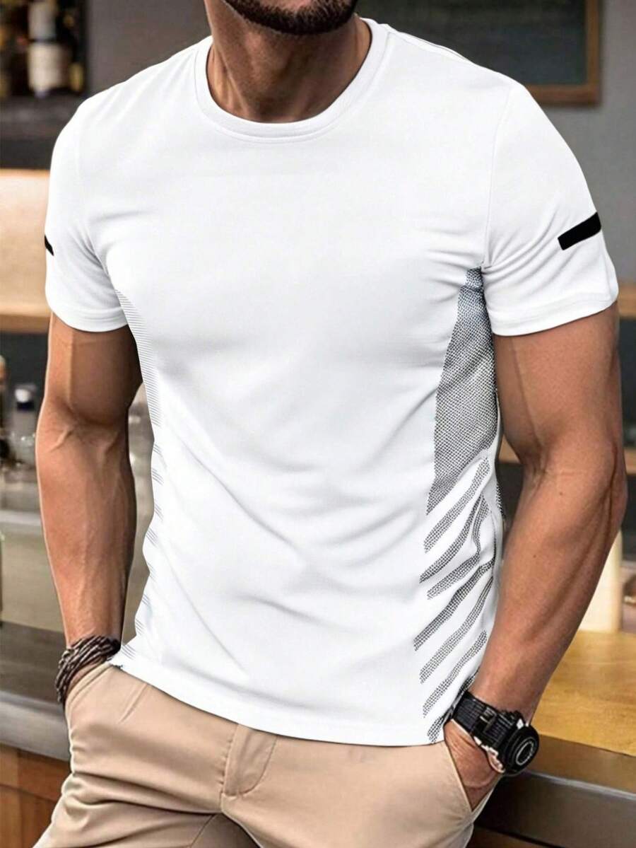 男士夏季速干轻薄透气T恤休闲百搭短袖舒适运动户外上衣