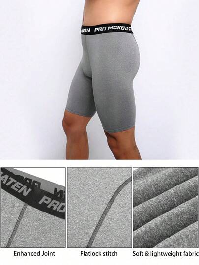 Pantalones cortos ajustados de entrenamiento de verano para hombres, transpirables, de secado rápido, para ejercicio, deporte, fitness, entrenamiento y running, con estiramiento