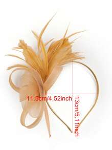1 Stück elegantes Federhaarbandaccessoire mit Mesh, Braut-Hochzeit Haarschmuck, Kostümparty Kopfschmuck, Geschenk zum Muttertag/Abiball/Erntedank/Weihnachten/Karneval