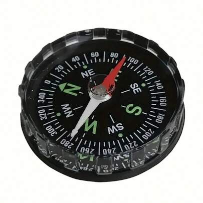 1pc Waterproof Outdoor Survival Compass - Portable Mini Black ABS Navigation Compass Suitable For Hiking And Camping, Durable, No Battery Required, With Clear Degree Markings, Outdoor Navigation | Portable Navigation | Durable ABS Compass, Camping Gear