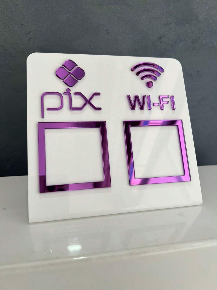Pix Display Board Table Counter PIX And WI-FI - 白色與淡紫色 - 查看 1