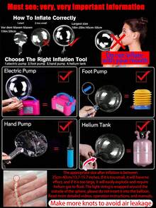 15pcs/10pcs/5pcs/4pcs/3pcs/2pcs/1pc Extra Large Clear Balloons For Filling & Stretching Oversized Bubble Balloons, Giant Packaging Gift Clear Balloons, Suitable For Valentine's Day, Mother's Day, Birthday, Christmas, Christmas Gifts, Gender Reveal, Party Decorations (Fillings Not Included) - Transparent - View 11