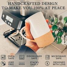 Mora Ceramics 12oz Coffee Mug Set Of 4 - Tea Cups With Handle - Microwave And Dishwasher Safe, Perfect For Mug Lovers - Rustic Matte Glaze, Modern Design - Assorted Colors - Petro - 查看 4