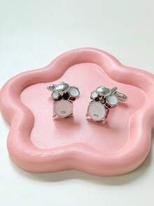 1 对独特的男士鼓形袖扣 - 时尚合金配饰、礼物创意、鼓形装饰 - 彩色 - 查看 8