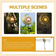 NetHong LED Solar Power Moon Sun Flame Sta.Ke Lights Outdoor Garden Path Luminous Decor - Copper a - View 10