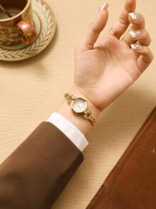 LIANDU LIANDU 1 New Fashion Golden Bracelet Women's Watch, Ornate,Vintage Luxury, Fashion Simple, Elegant Light Luxury, Elegant Hundred Women's Quartz Watch Suitable For Daily Wear And Best Holiday Gifts