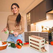 30 Eggs Refrigerator Holder - Automatic Rolling Refrigerator Egg Organizer, Space Saving Egg Dispenser Holder, 4 Tier Refrigerator Egg Holder, Large Capacity Egg Dispenser For Refrigerator Kitchen Storage Holiday Gift - 白色 - 查看 6