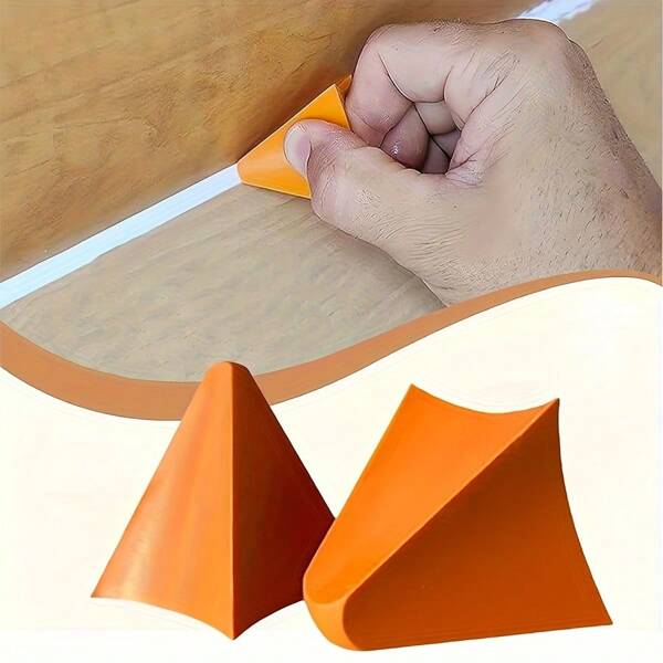 2 Pieces Set, Silicone Caulking Tool Orange Triangle Design, Precise Application Suitable For Five Scenarios, Kitchen And Bathroom Seal Reusable Applicators