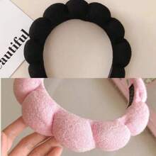 1 pieza Diadema con forma de nube simple de esponja para mujeres, diadema de verano para lavado de cabello y peinado, accesorios rosas, diadema, diadema para el cabello, diadema para el cuidado de la piel