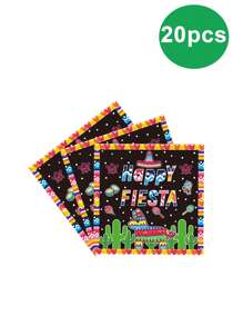 10 piezas Platos de papel desechables mexicanos con diseños de rayas de colores, adecuados para fiestas de cumpleaños, fiestas familiares, reuniones con amigos y fiestas de verano al aire libre.