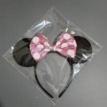 Disney 1pc New Disney Sequin Mickey Mouse Headband, Sequin Minnie Bow Hair Accessories, Holiday Party For Adults And Kids