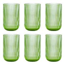 Versailles Grafiato Glass Cup Set 460ml 6 Pieces Drink Juices Water - KE HOME - 翡翠綠 - 查看 1