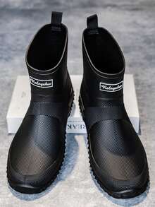 Fesd Ts 德式男士短款雨靴，防水橡胶靴，适用于厨房工作、户外洗涤、钓鱼、露营，纯色户外沙滩TPR（热塑性橡胶）雨靴，工作鞋，四季海滩度假